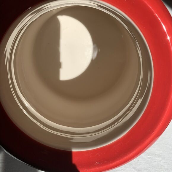 NEW TERRAMOTO 10” CERAMIC Christmas Canister Jar Trees Red Antique White *HTF!* - Picture 6 of 8